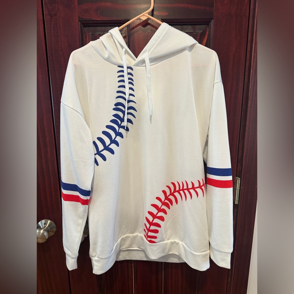 Red, white & blue baseball sweatshirt